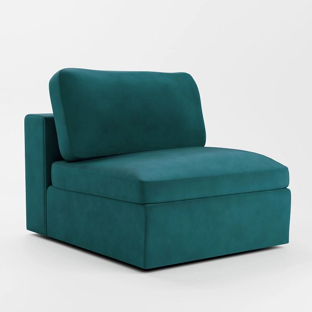 Destin Joya Teal Velvet Swivel Chair