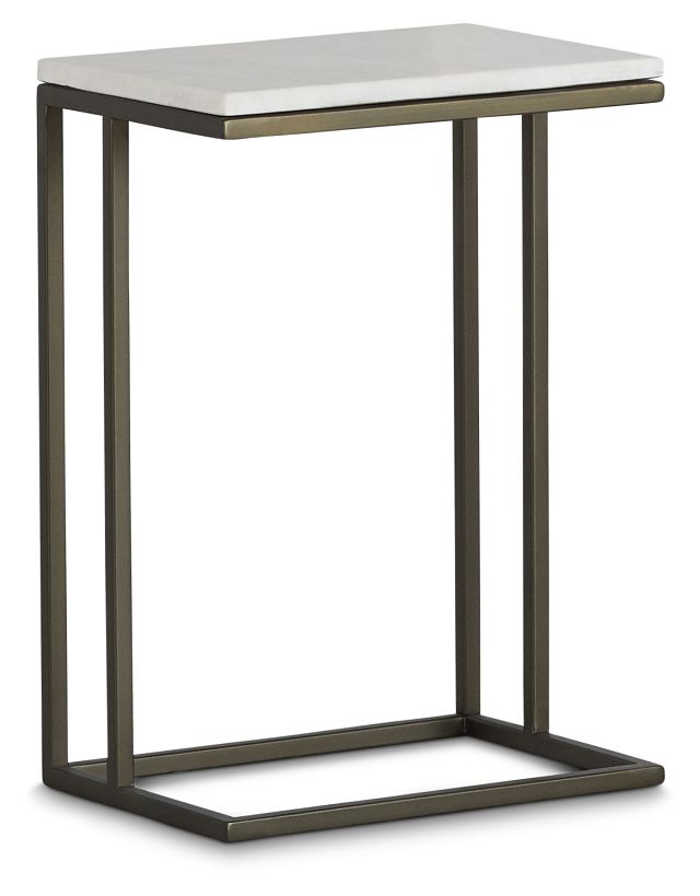 Tallie Black Marble Chairside Table