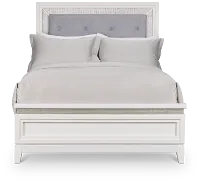 Alessandria White Uph Panel Bed With Lights