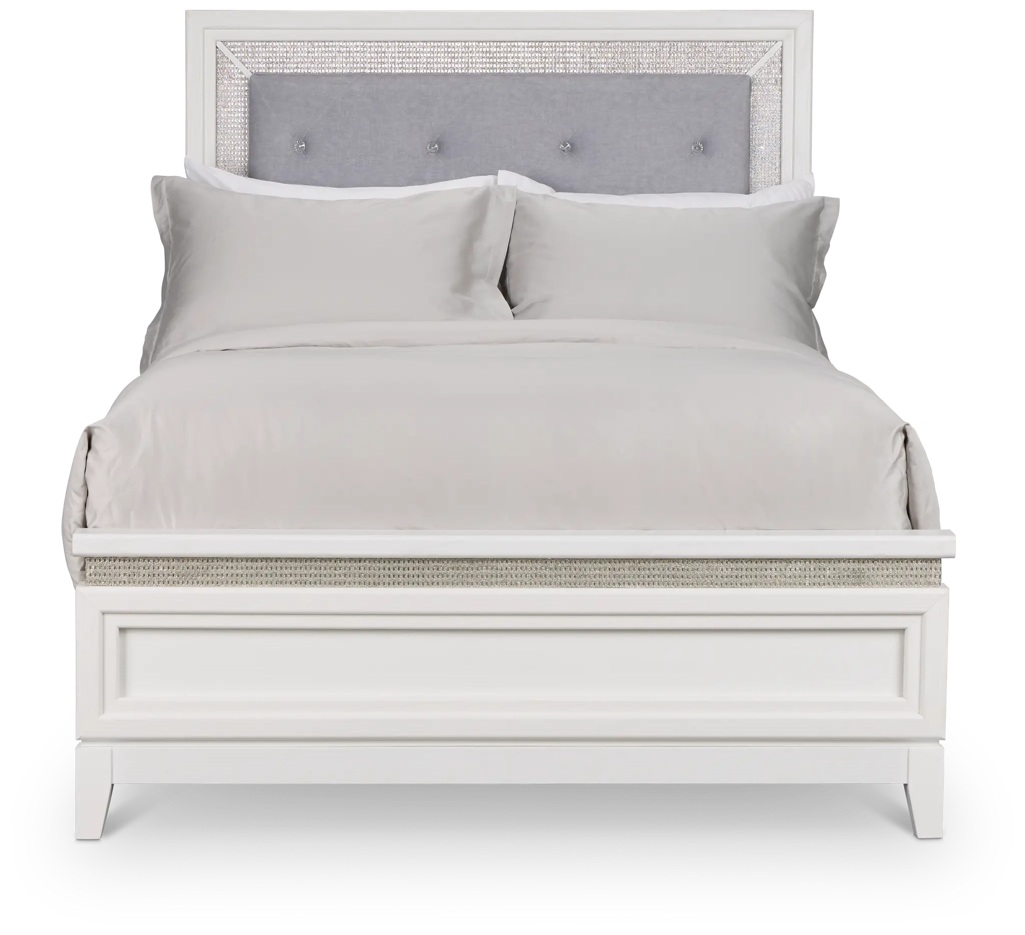 Alessandria White Uph Panel Bed With Lights Alessandria White Uph Panel Bed With Lights
