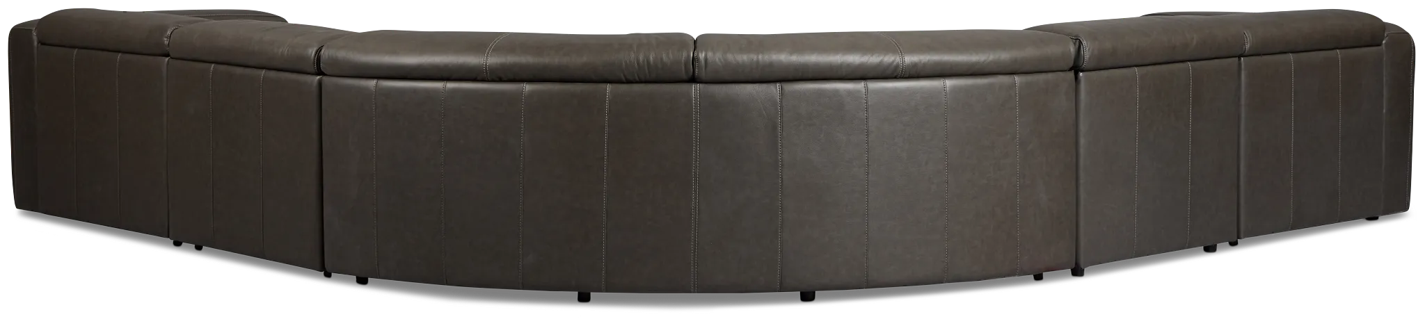 Jace Dark Gray Lthr/vinyl Small Dual Power Left Chaise Sectional