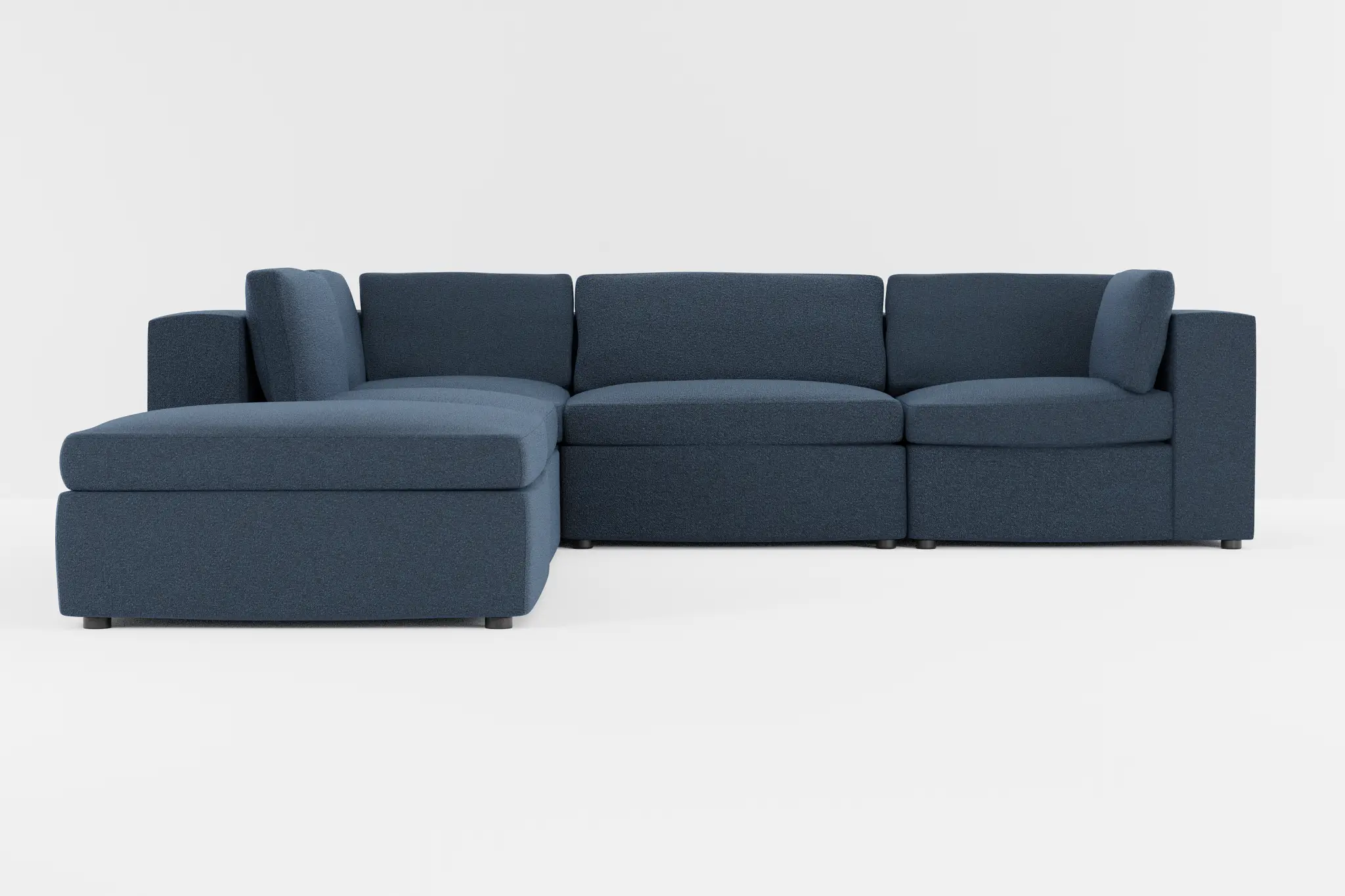 Destin Elite Dark Blue Fabric 5pc Bumper Sectional Destin Elite Dark Blue Fabric 5pc Bumper Sectional