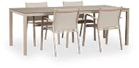 Lisbon Khaki 86" Rectangular Table & 4 Chairs
