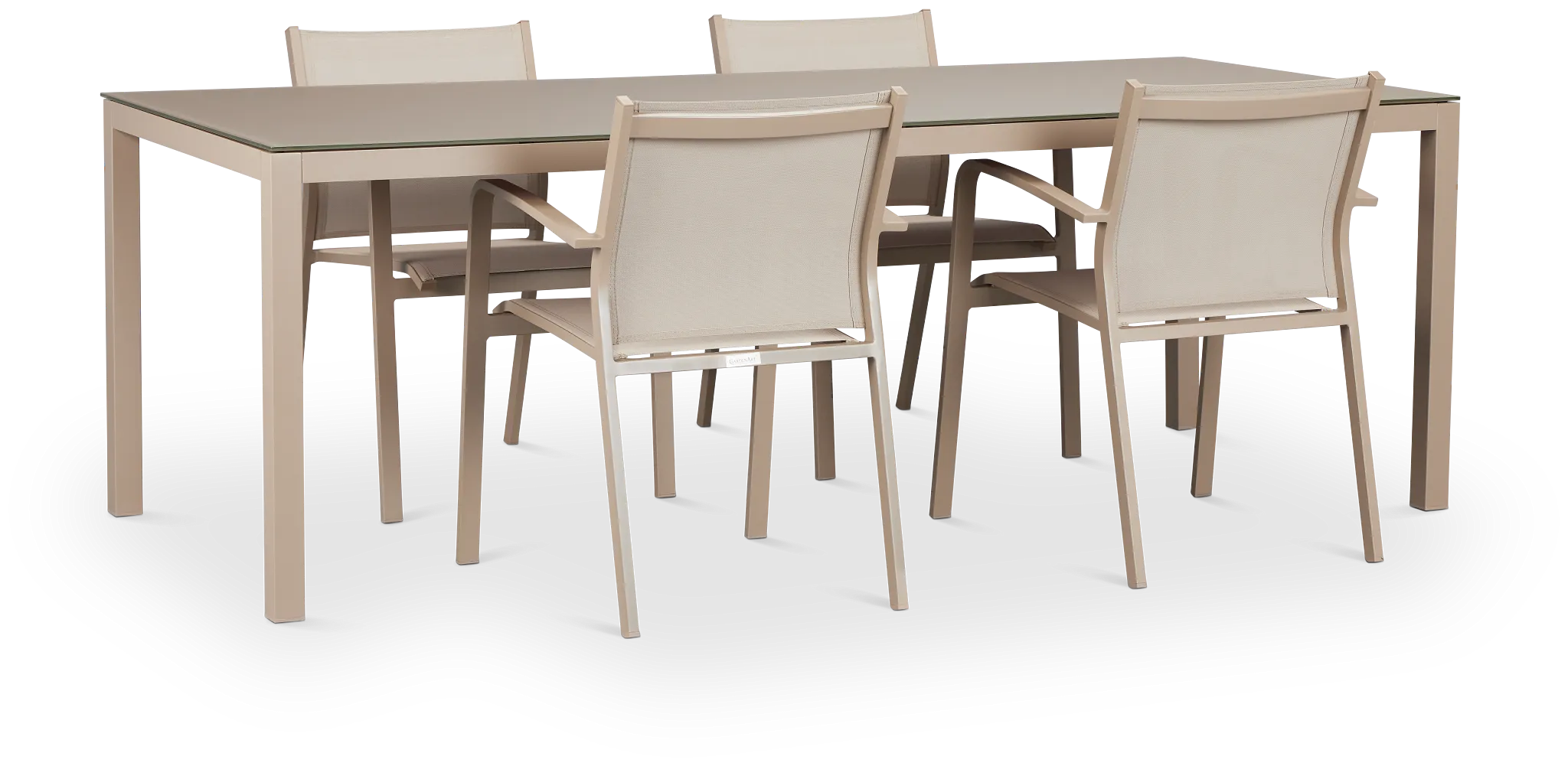 Lisbon Khaki 86" Rectangular Table & 4 Chairs