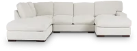 Veronica White Down Small Left Bumper Sectional