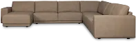 Kellan Taupe Leather Large Left Chaise Sectional