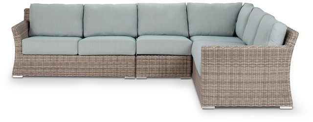 Raleigh Teal Woven Large Two-arm Sectional