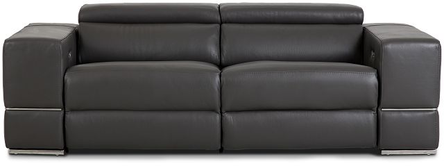 Dante Gray Leather Power Reclining Sofa Living Room Sofas City Furniture Dante Gray Leather Power Reclining Sofa, Apartment Size Leather Reclining Sofa
