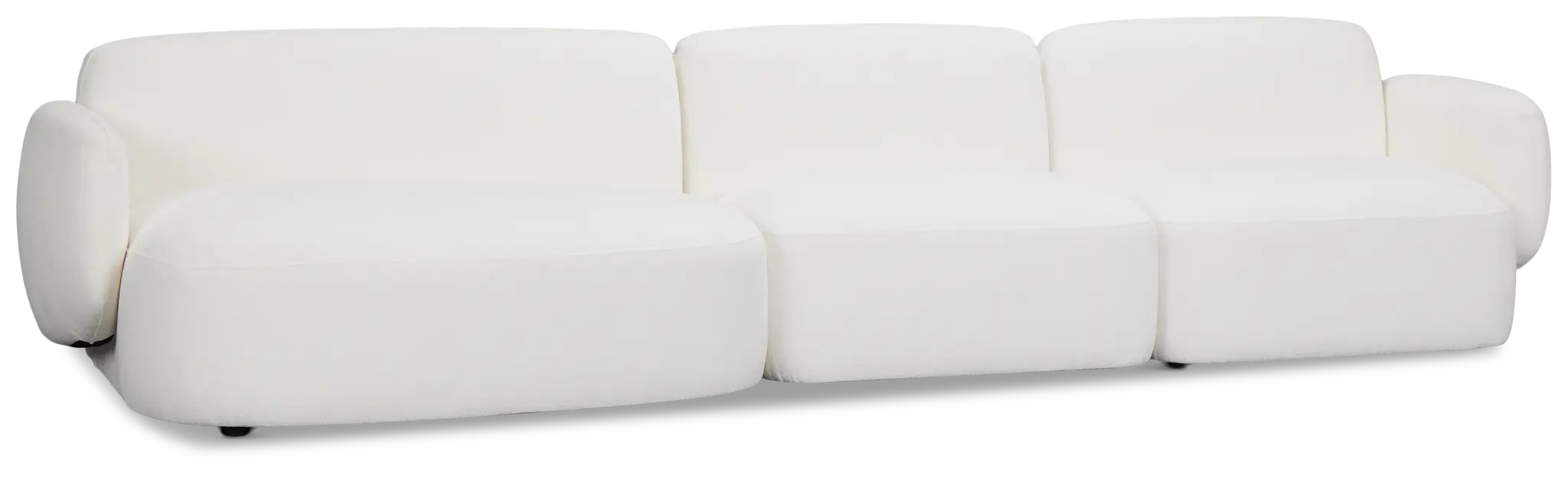Halsey White Fabric Small Left Cuddler Sectional Halsey White Fabric Small Left Cuddler Sectional