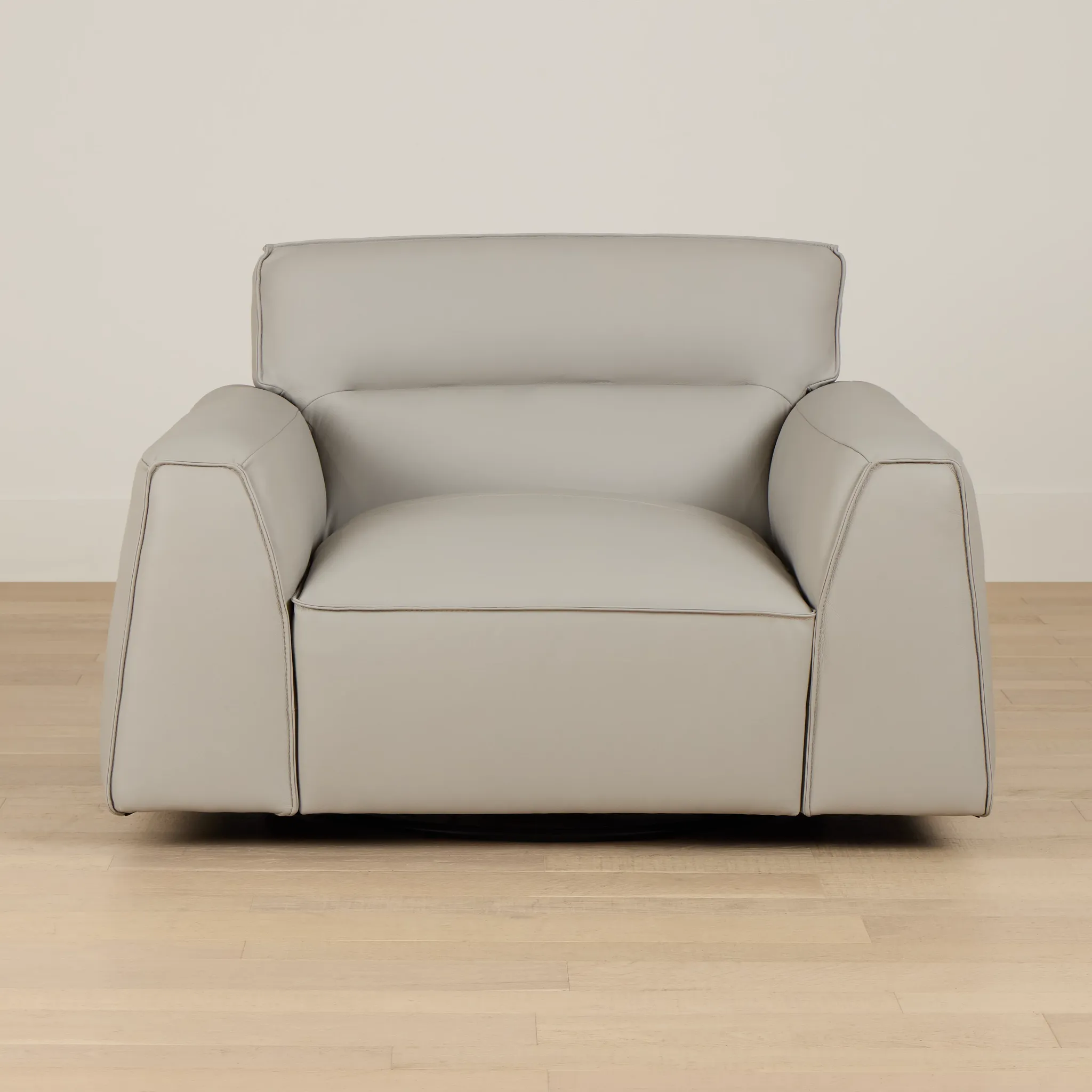 Blanca Gray Leather Swivel Chair