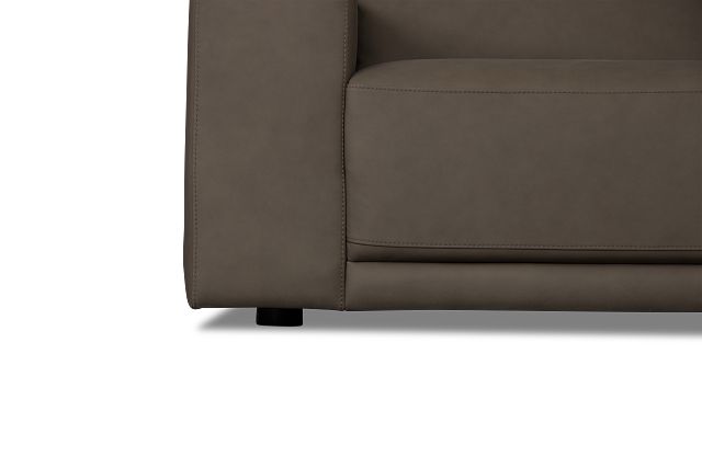 Kellan Dark Gray Leather Right Chaise Sectional