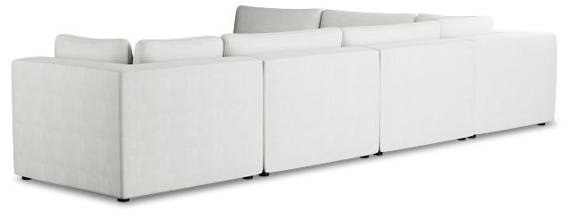 Destin Sutton White Fabric 6-piece Modular Sectional