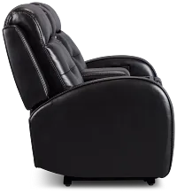 Omega Black Micro Power Reclining Console Loveseat
