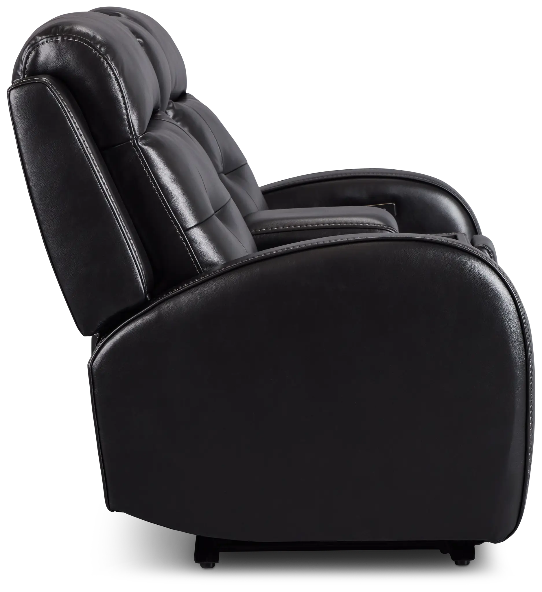 Omega Black Micro Power Reclining Console Loveseat Omega Black Micro Power Reclining Console Loveseat