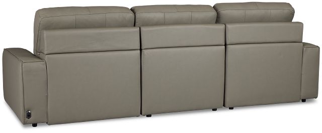 Rudy Gray Lthr/vinyl Left Power Extension Chaise Sectional