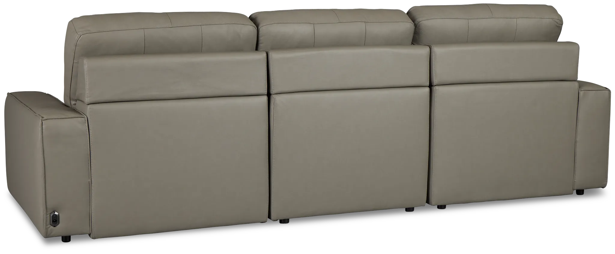 Rudy Gray Lthr/vinyl Left Power Extension Chaise Sectional