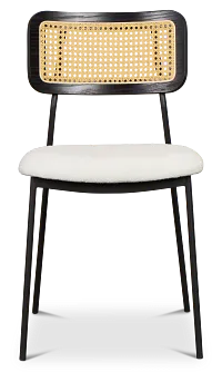 Lynden White Woven Upholstered Side Chair