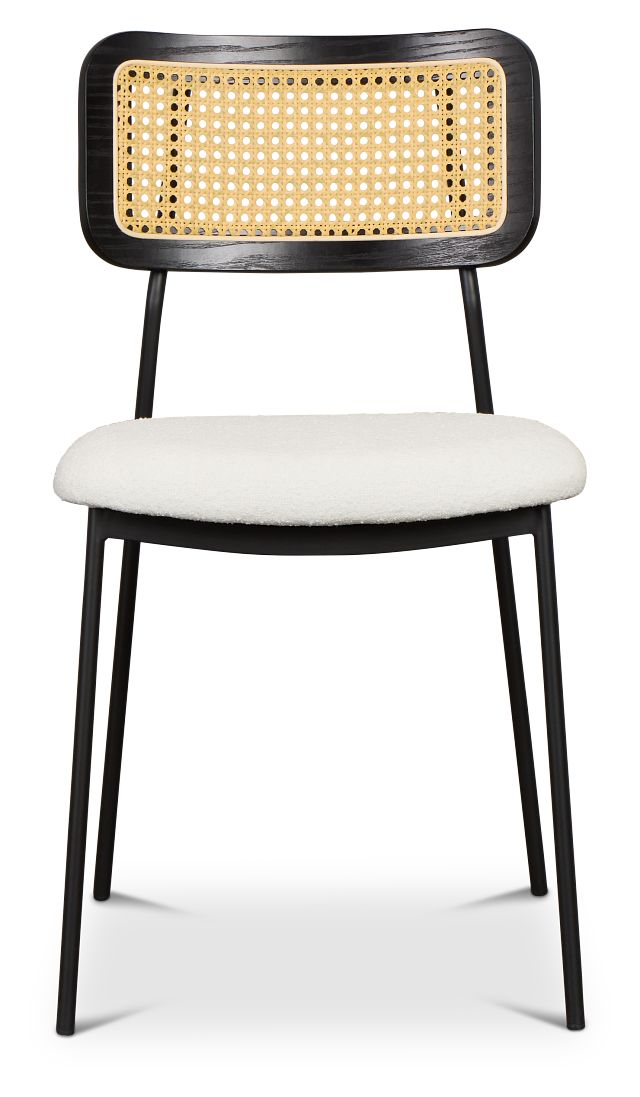 Lynden White Woven Upholstered Side Chair