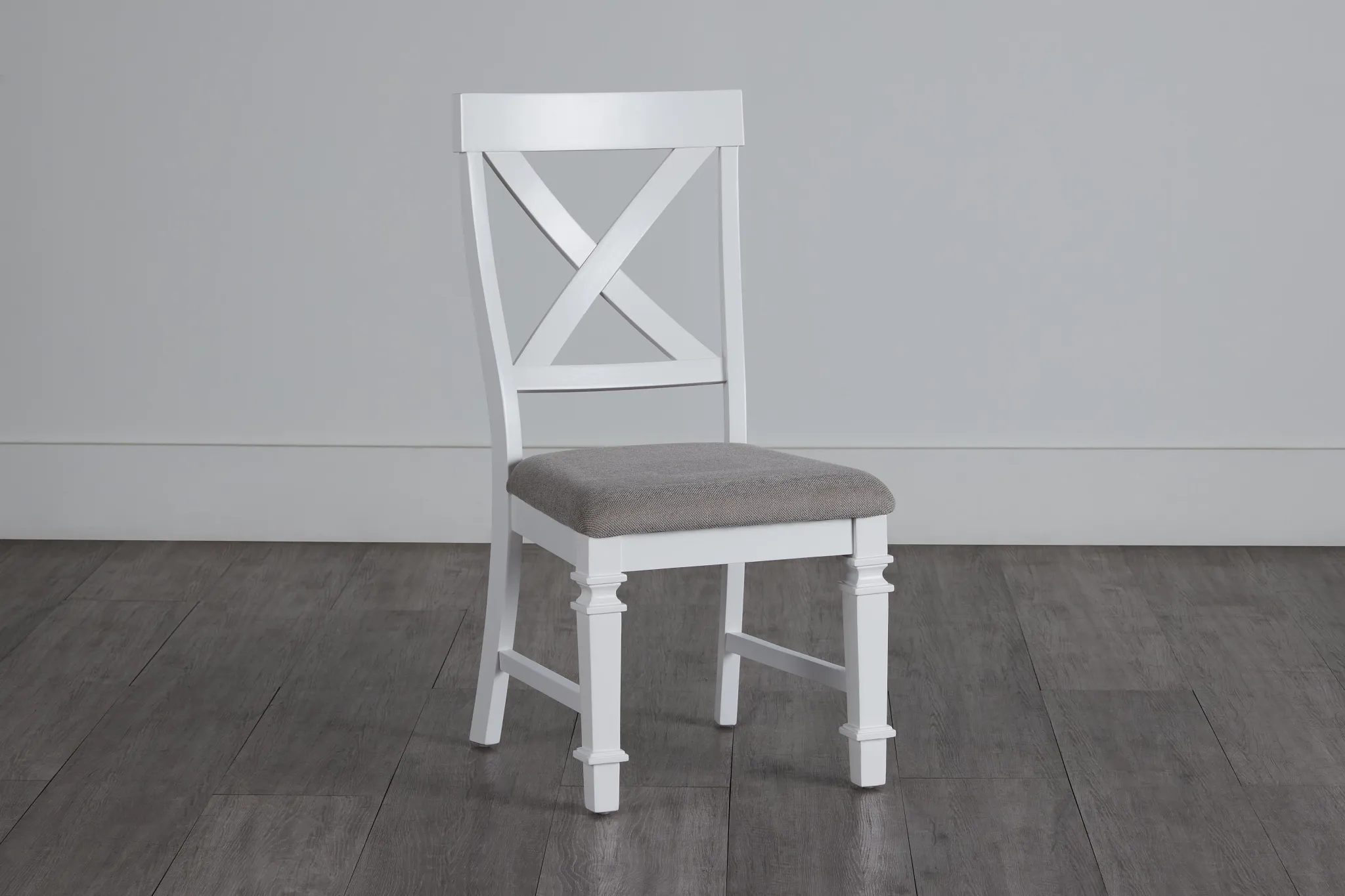 Marina2 White Wood Upholstered Side Chair