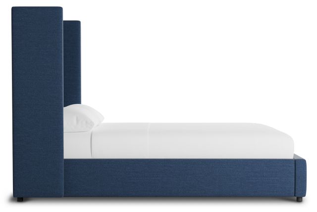 Captiva Peyton Dark Blue 60" Upholstered Shelter Bed