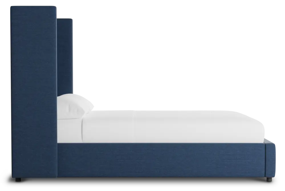 Captiva Peyton Dark Blue 60" Upholstered Shelter Bed Captiva Peyton Dark Blue 60" Upholstered Shelter Bed