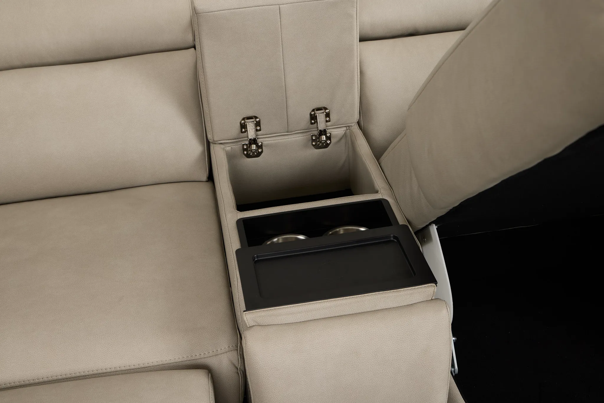 Melody Light Gray Storage Medium Right Power Reclining Chaise Sleeper Sect