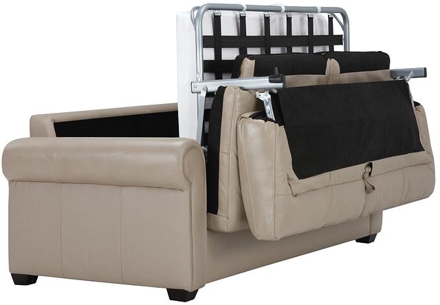 Lincoln Taupe Lthr/vinyl Memory Foam Sleeper