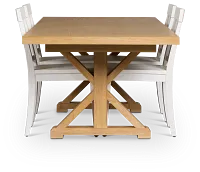 Nantucket Light Tone Rect Table & 4 White Wood Chairs