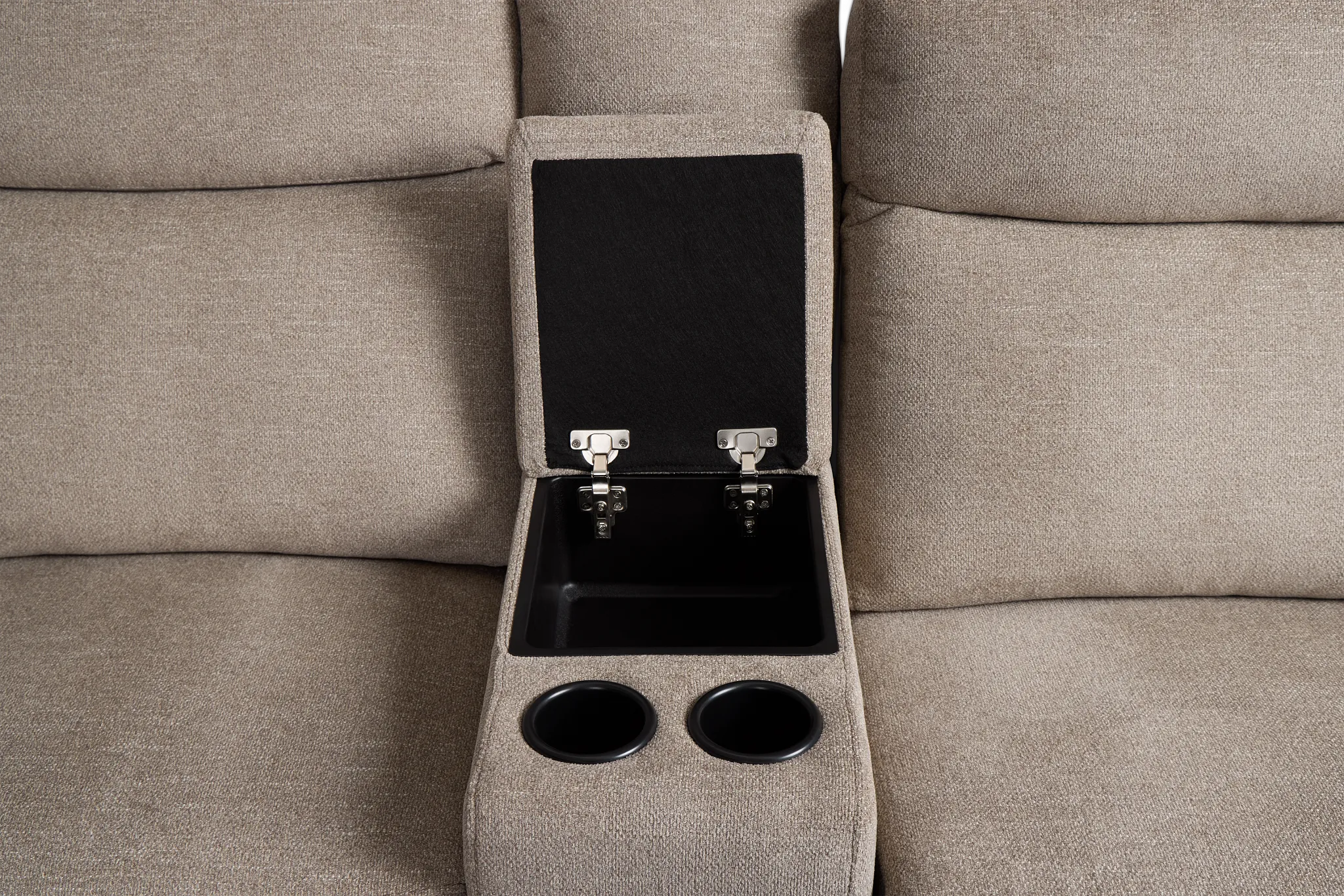 Walker Beige Fabric Medium Dual Power 2-arm Reclining Sectional