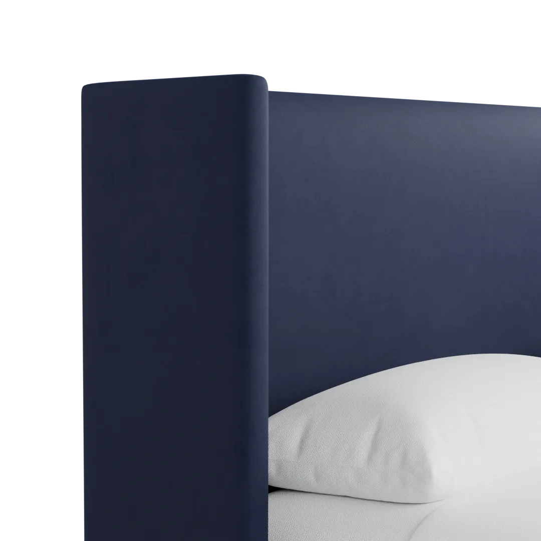 Captiva Joya Dark Blue 48" Upholstered Shelter Bed