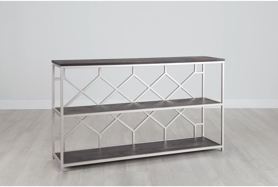 Toro Dark Gray Console Table Living Room Sofa Tables City Furniture Steve silver lucia console table in gray and brown. toro dark gray console table