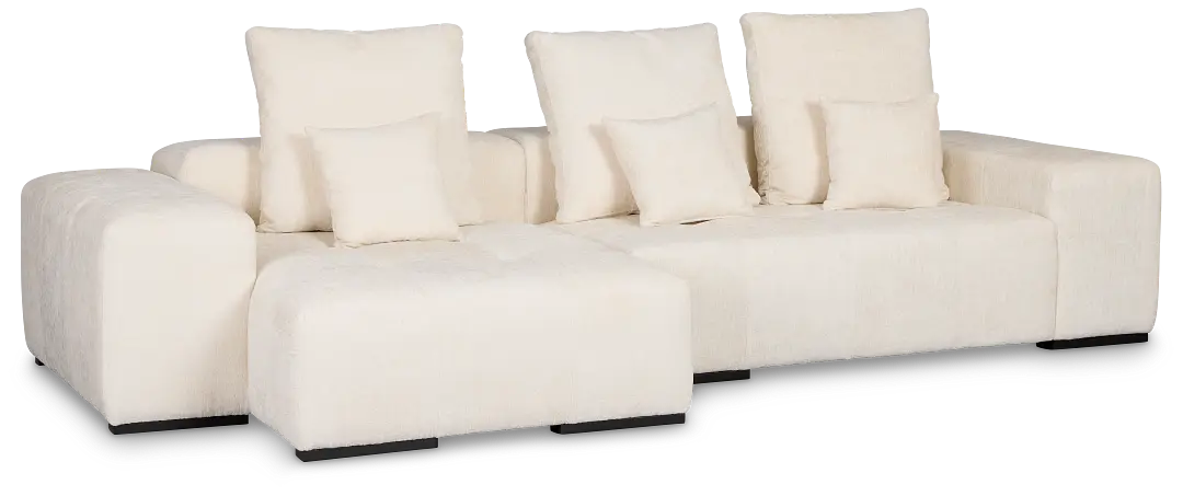 Skylar White Fabric Left Chaise Sectional Skylar White Fabric Left Chaise Sectional