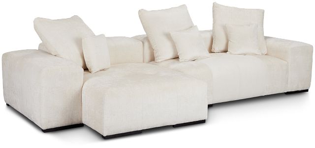 Skylar White Fabric Left Chaise Sectional