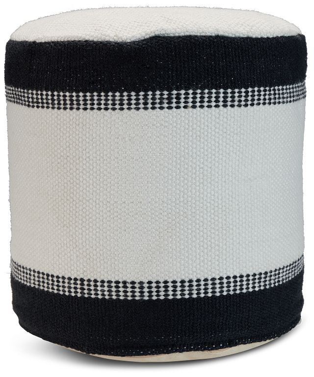 Max Black Round Accent Pouf