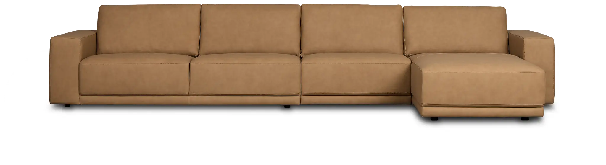 Kellan Light Brown Leather Small Right Chaise Sectional Kellan Light Brown Leather Small Right Chaise Sectional