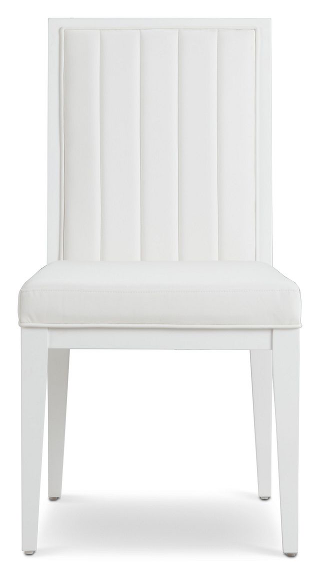 Ocean Drive White Wood Upholstered Side Chair