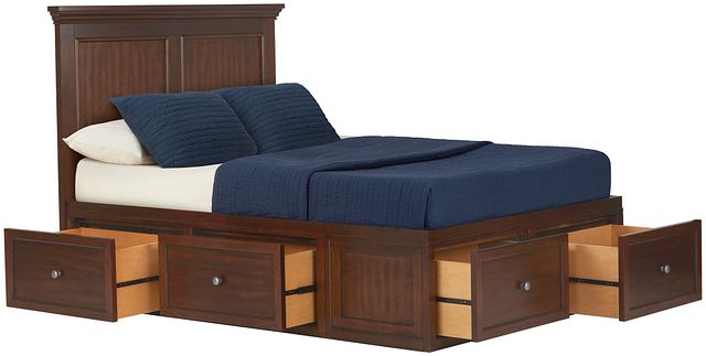 Spencer Mid Tone 4-drawer Platform Storage Bed
