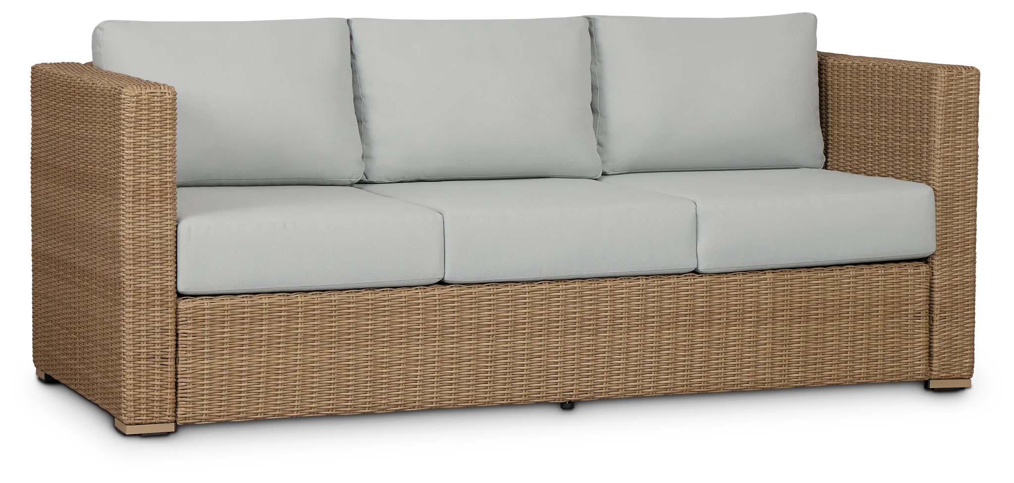 Montecito Light Tone Sofa With Light Blue Cushions