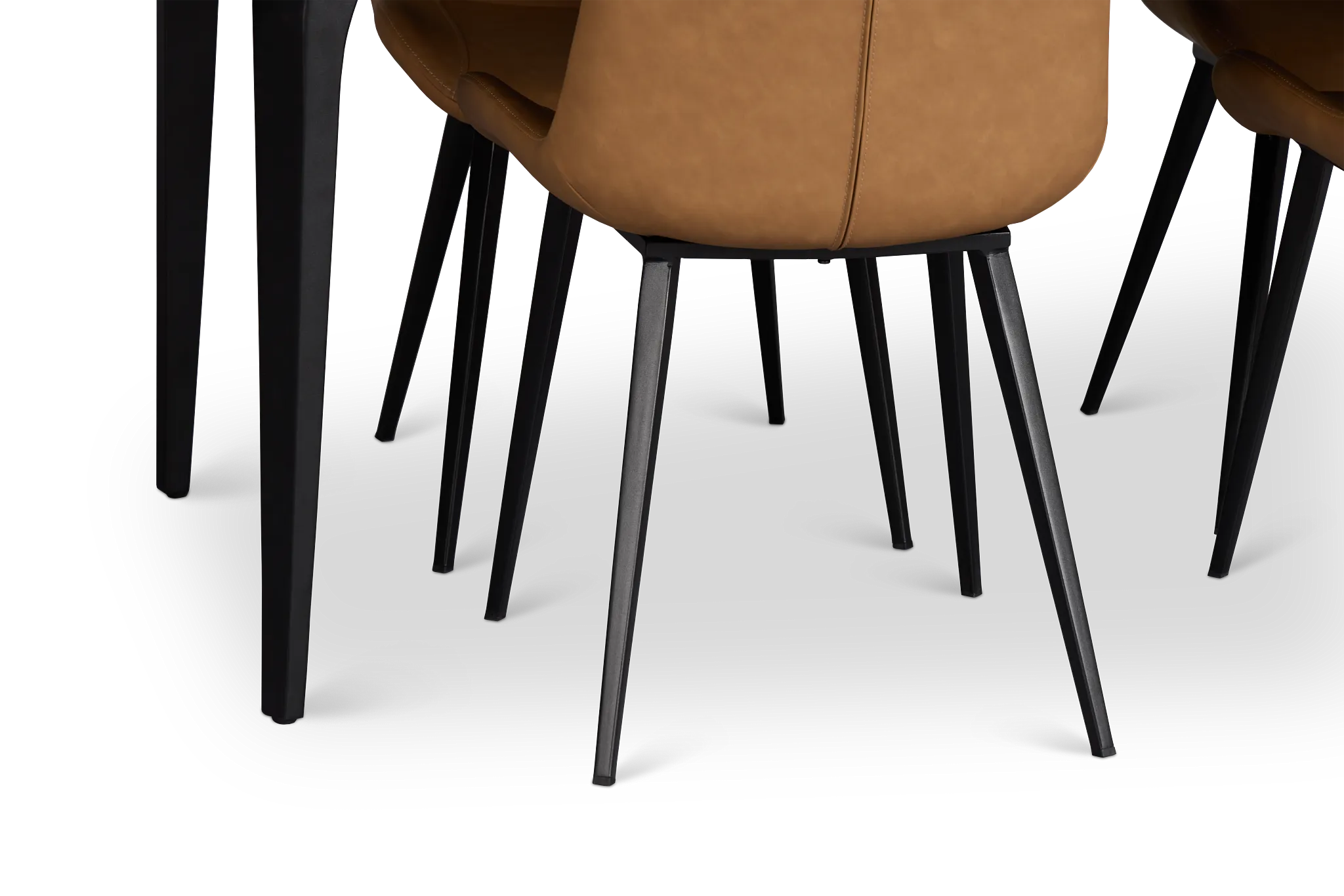 Sierra Black Stone Rectangular Table & 4 Upholstered Chairs