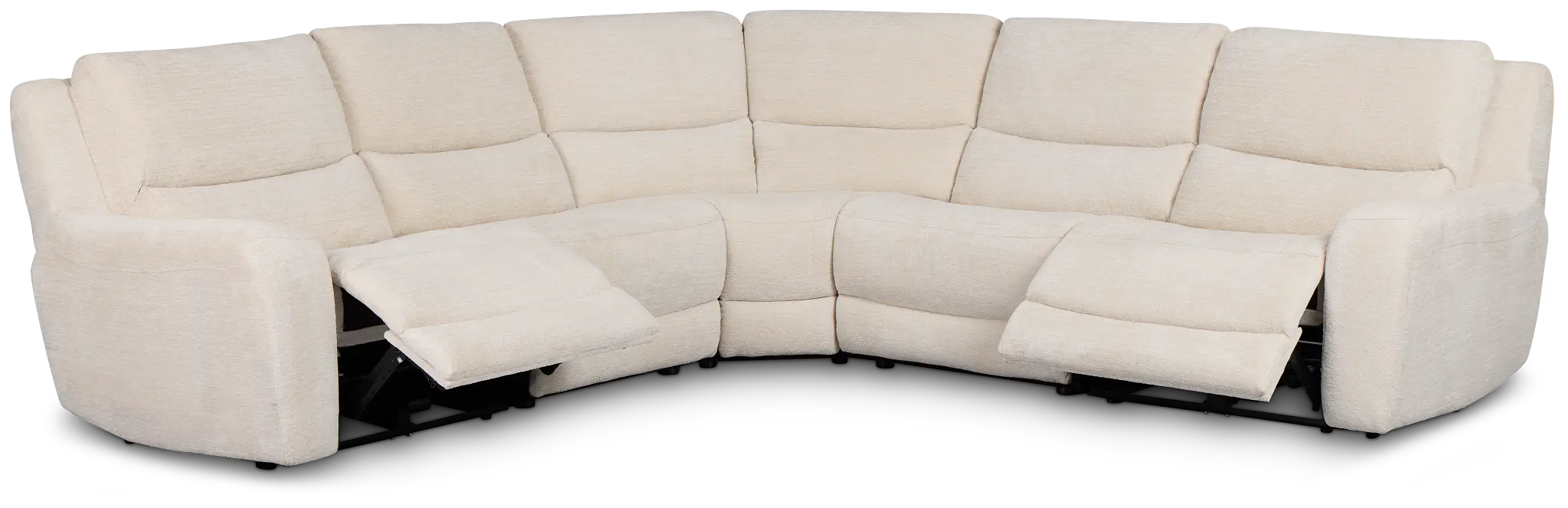 Bennett Light Beige Fabric Small Two-arm Power Reclining Sectional Bennett Light Beige Fabric Small Two-arm Power Reclining Sectional