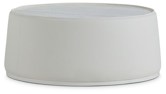 Ocean Drive White Marble Round Coffee Table (2)