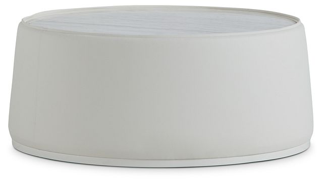 Ocean Drive White Marble Round Coffee Table