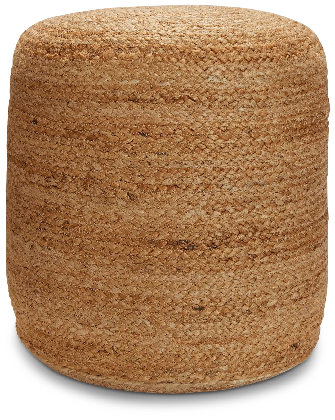 Alani Light Brown Round Accent Pouf