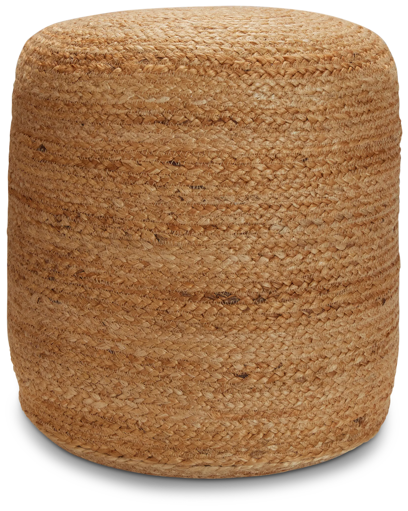 Alani Light Brown Round Accent Pouf