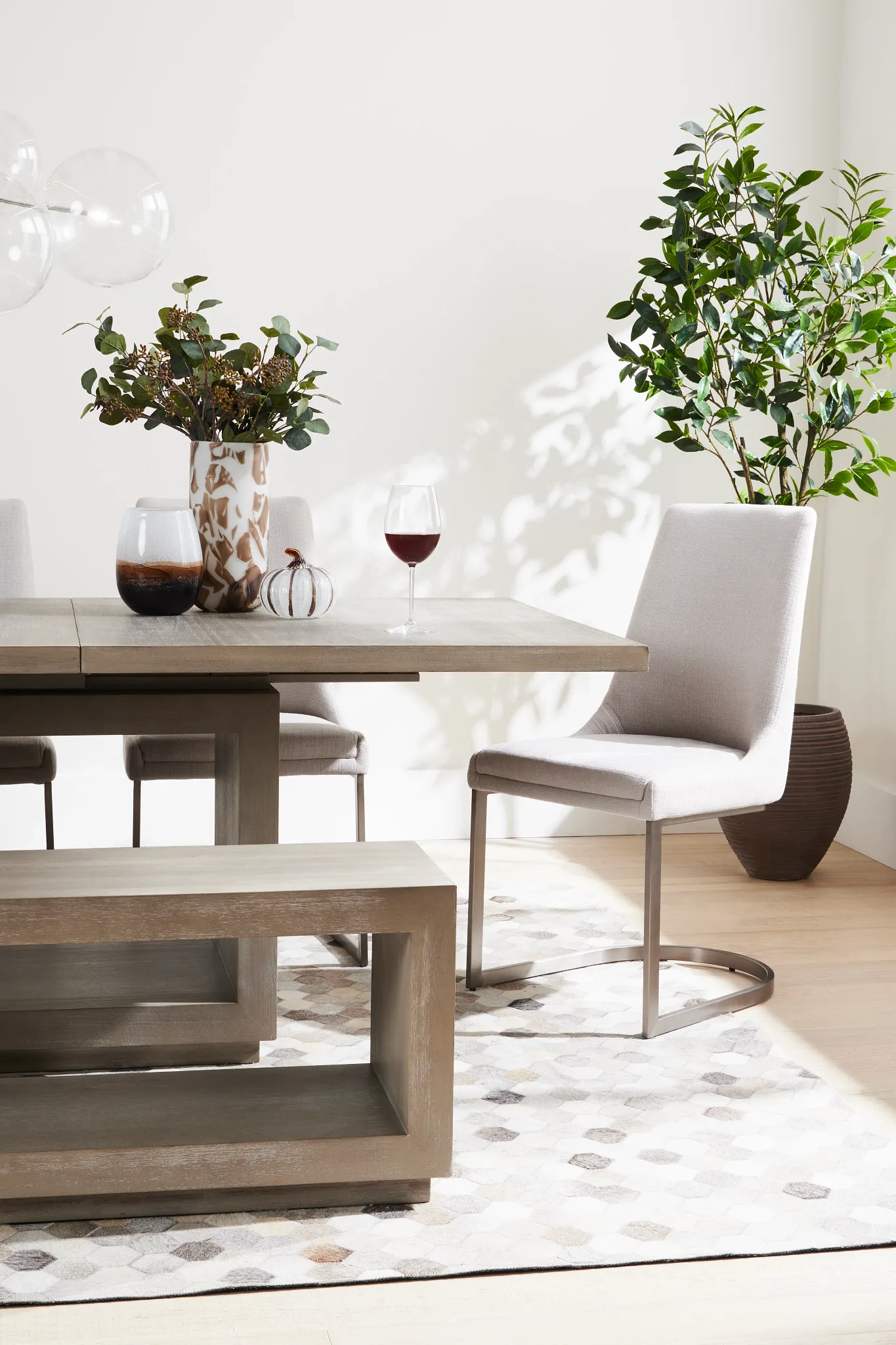 Madden Light Tone Rect Table & 4 Chairs