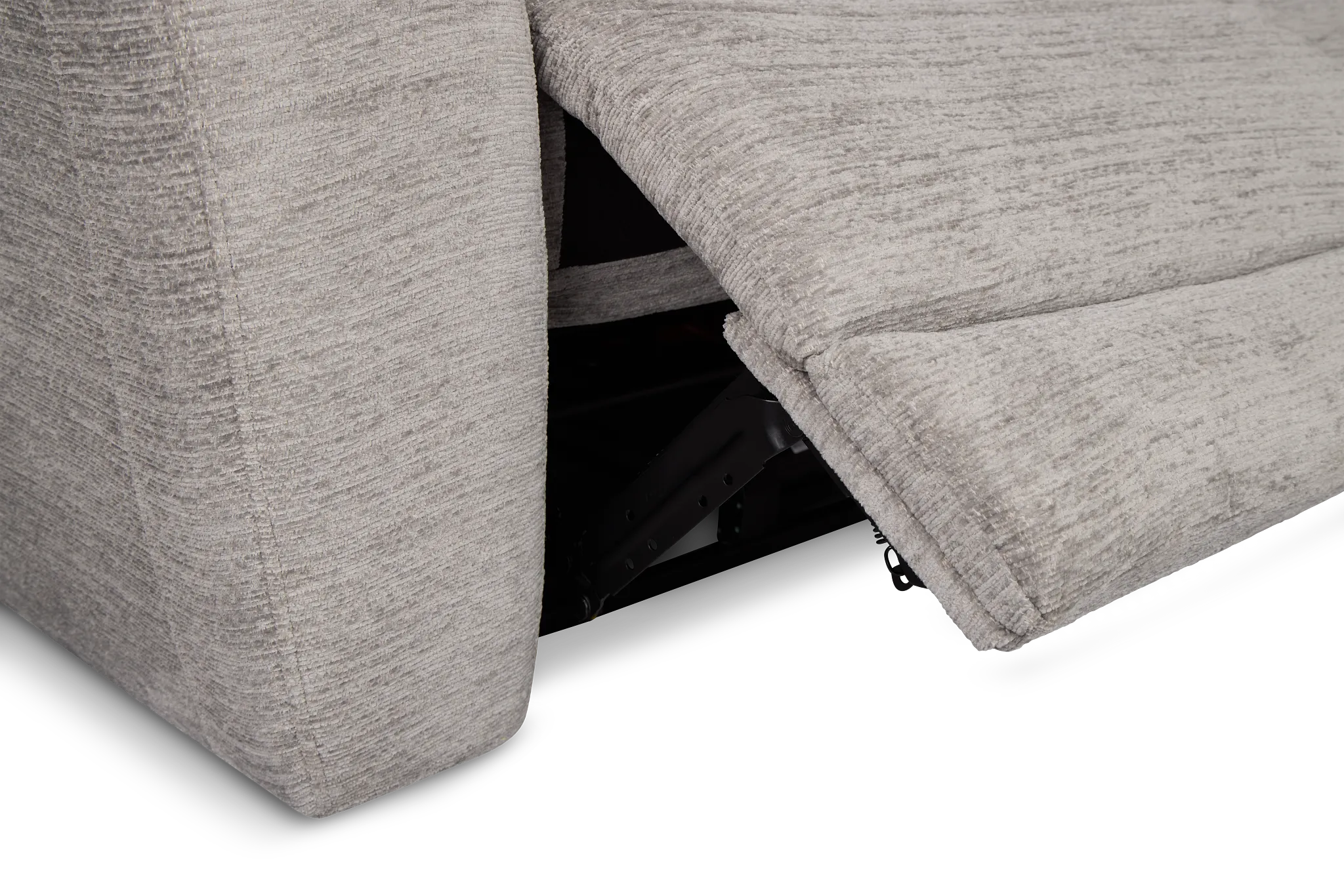 Bennett Gray Fabric Medium Triple Power 2-arm Sectional