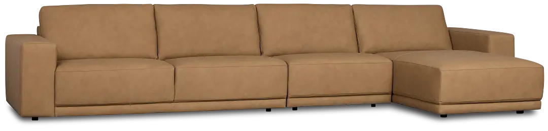 Kellan Light Brown Leather Small Right Chaise Sectional Kellan Light Brown Leather Small Right Chaise Sectional