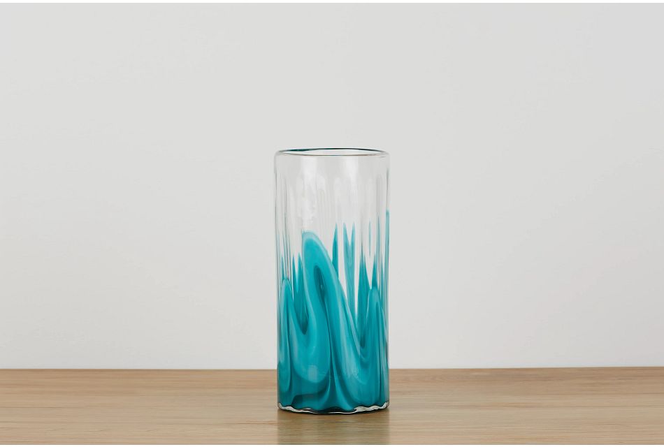 Lia Teal Medium Vase, (0)