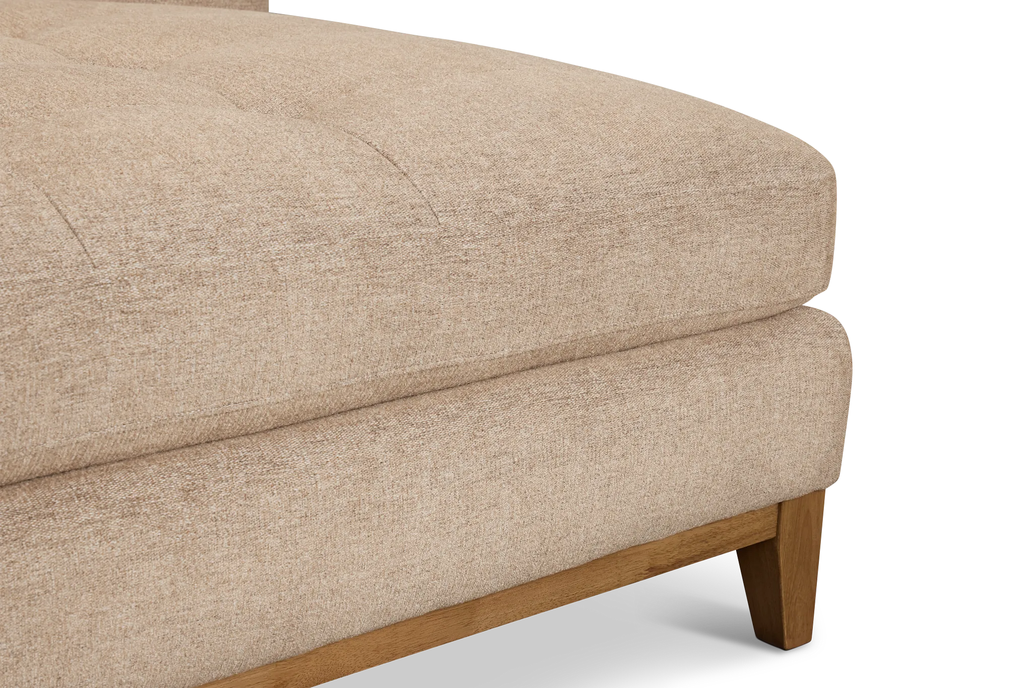 Maisie Light Brown Fabric Medium Right Chaise Sectional