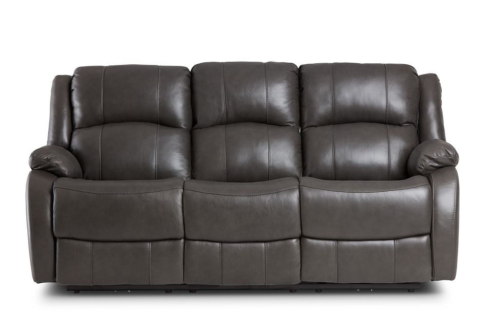 Dalton Dark Gray Lthr Vinyl Power Reclining Sofa